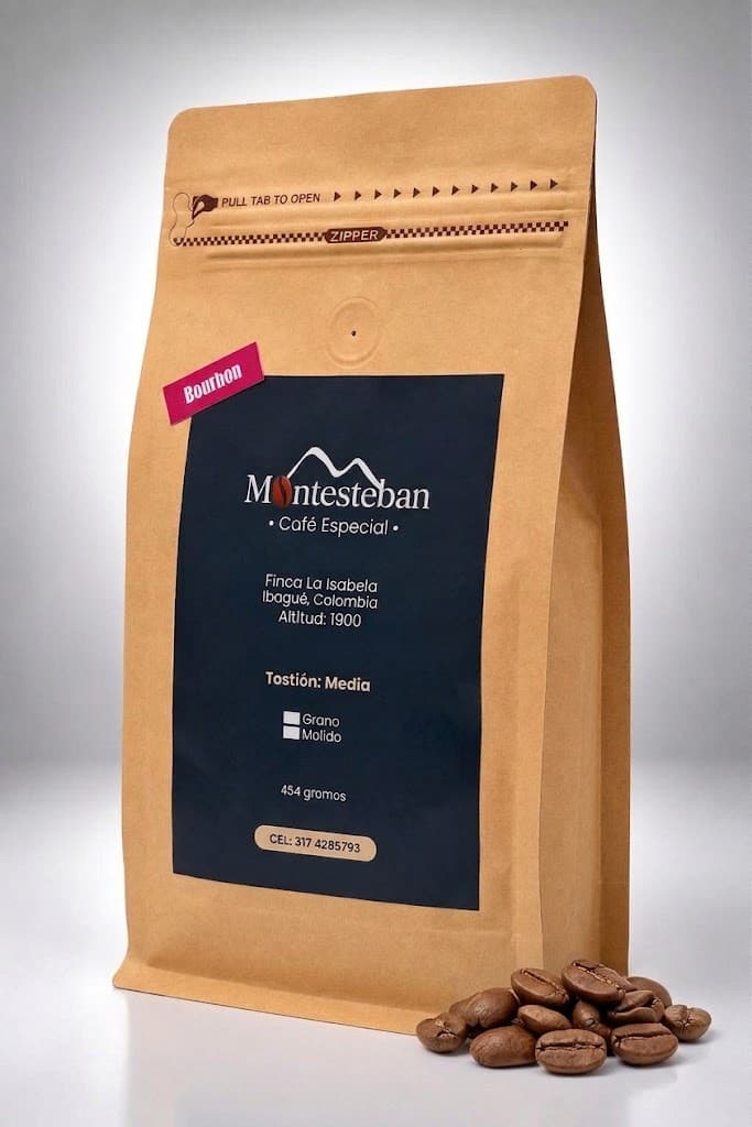 Empaque de café especial Bourbon Montesteban.